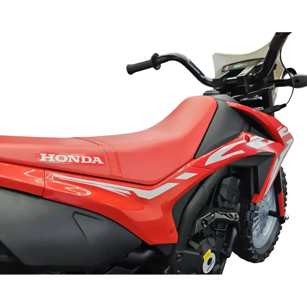 Moto Elettrica per Bambini 12V Honda Rosso con Rotelle Luci e Suoni