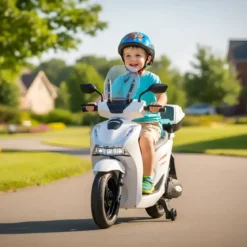 Moto Elettrica per Bambini 12V Scooter Bianco Honda SH125