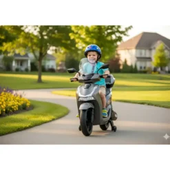 Moto Elettrica per Bambini 12V Scooter Grigio Honda SH125
