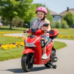 Moto Elettrica per Bambini 12V Scooter Rosso Honda SH125