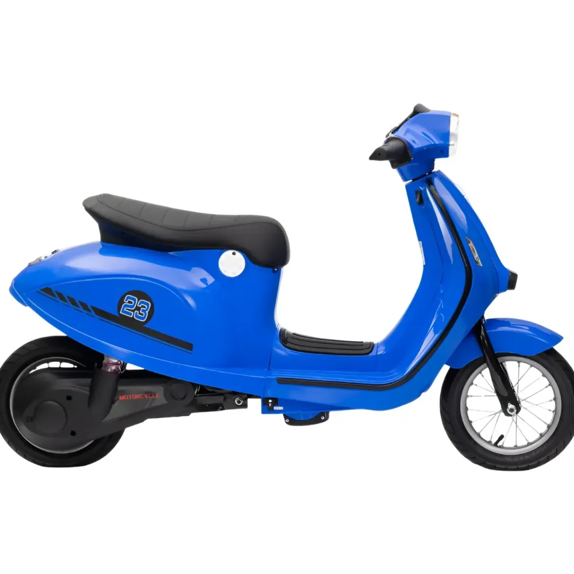 Moto Elettrica 24V per Bambini Blu Doppia Batteria Waterproof