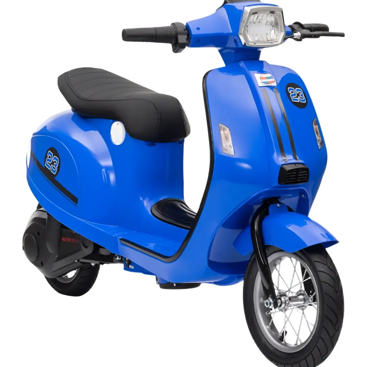 Moto Elettrica 24V per Bambini Blu Doppia Batteria Waterproof