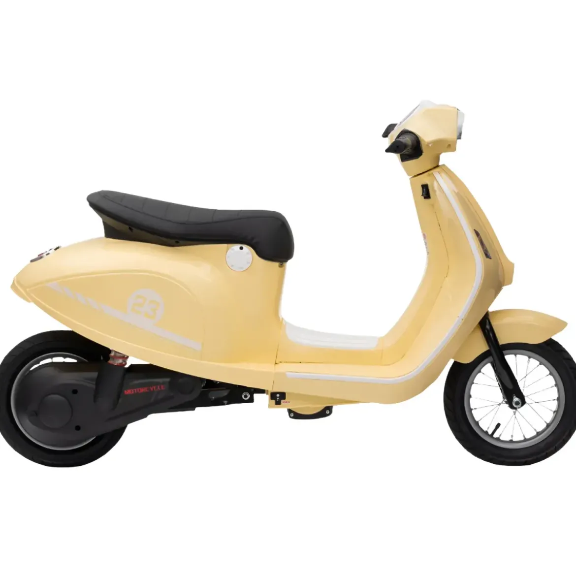 Moto Elettrica 24V per Bambini Beige Doppia Batteria Waterproof