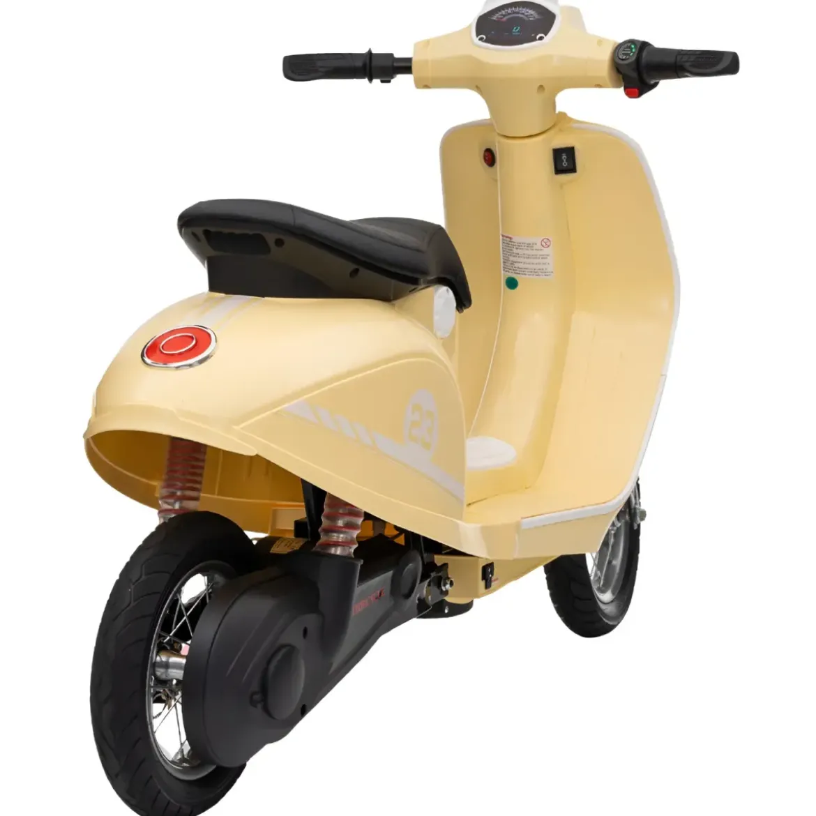 Moto Elettrica 24V per Bambini Beige Doppia Batteria Waterproof