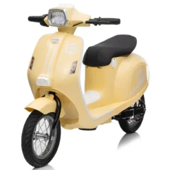 Moto Elettrica 24V per Bambini Beige Doppia Batteria Waterproof