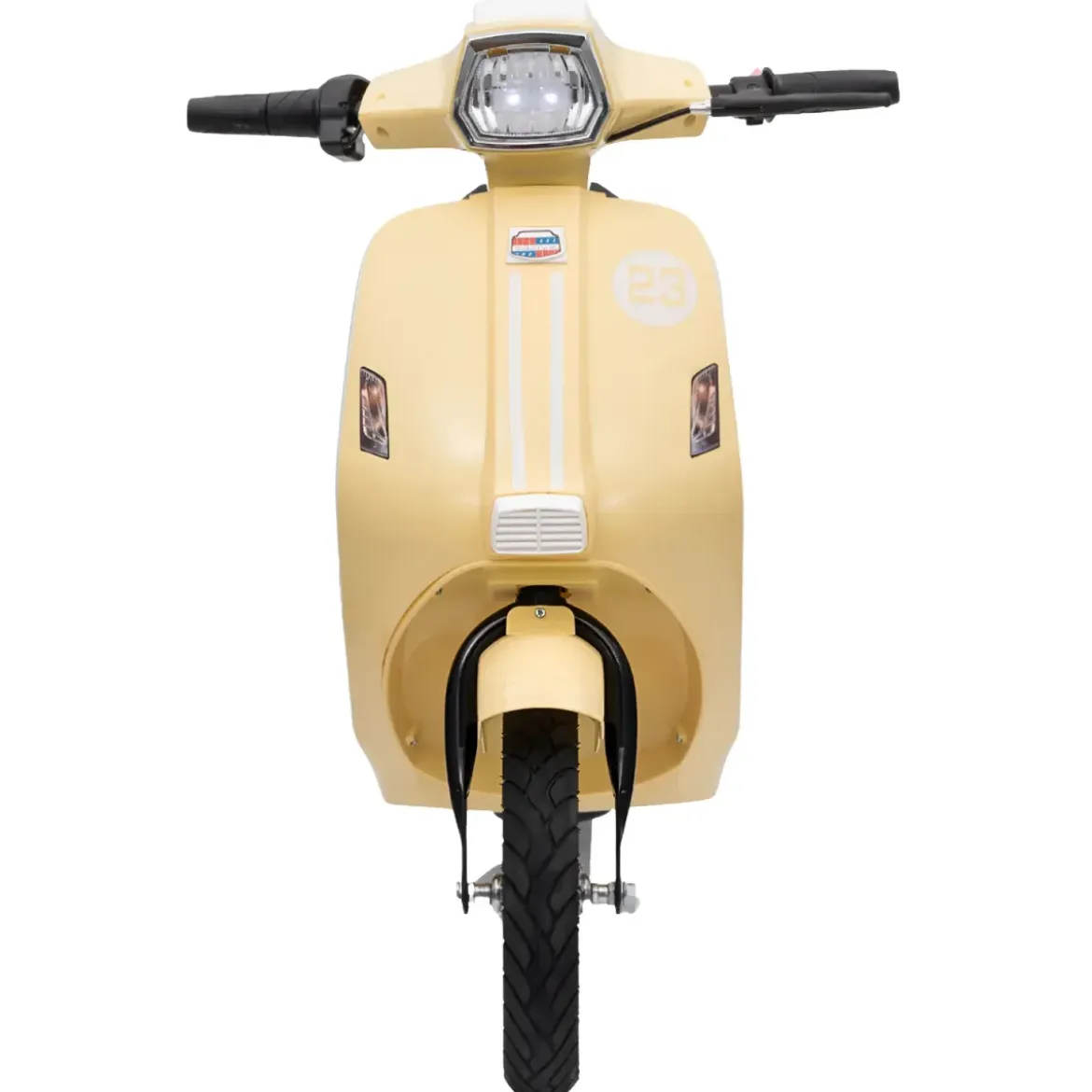 Moto Elettrica 24V per Bambini Beige Doppia Batteria Waterproof