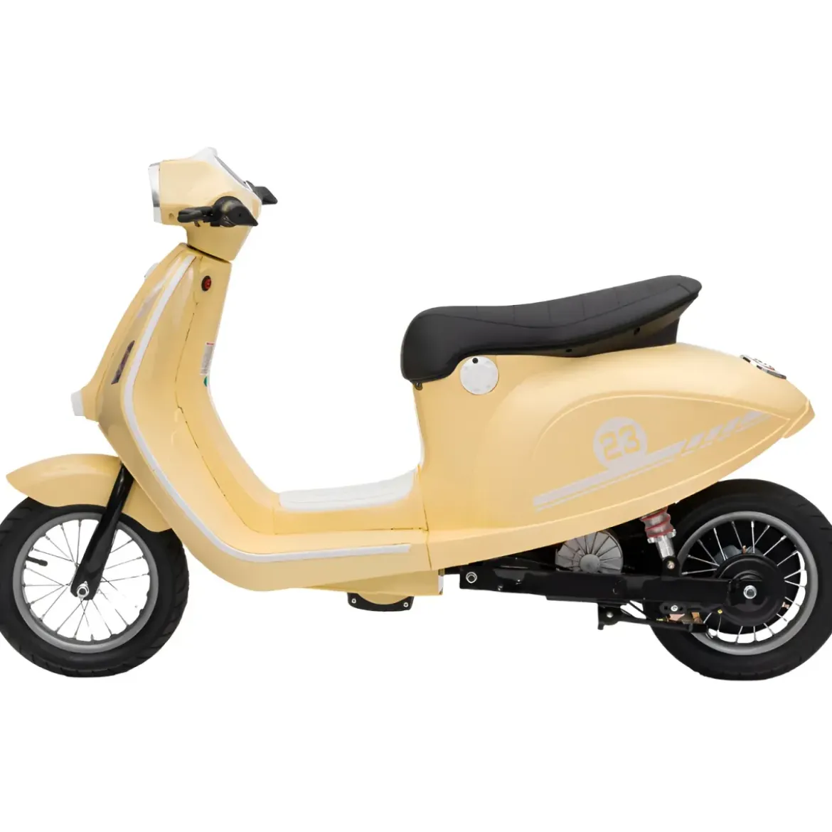 Moto Elettrica 24V per Bambini Beige Doppia Batteria Waterproof