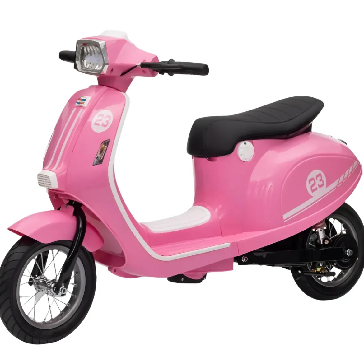 Moto Elettrica 24V per Bambini Rosa Doppia Batteria Waterproof