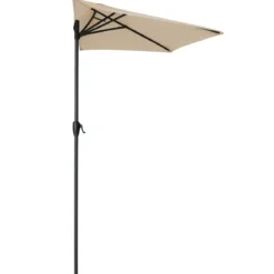 Ombrellone a Mezzaluna 270x133x230H cm Tortora da Parete Acciaio