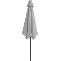 Ombrellone a Mezzaluna 270x133x230H cm Grigio da Parete Acciaio