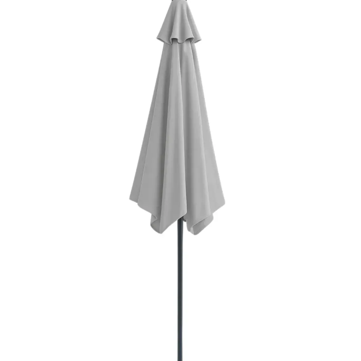 Ombrellone a Mezzaluna 270x133x230H cm Grigio da Parete Acciaio