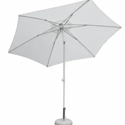 Ombrellone Bianco 3 Mt da Giardino Rotondo Palo Centrale Balcone Girevole