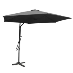 Ombrellone da Giardino Grigio con Palo Laterale Ø 3 x 2mt in Acciaio