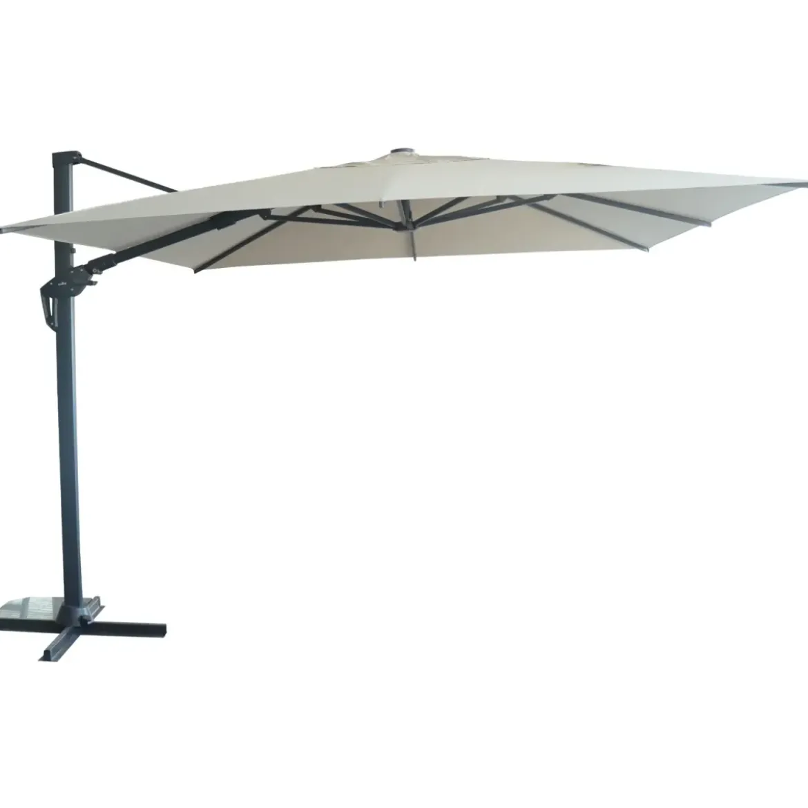 Ombrellone da Giardino Grigio 3x3 Palo Decentrato Alluminio Antracite