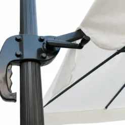 Ombrellone da Giardino Palo Decentrato 2x3 mt Bianco Base a Croce