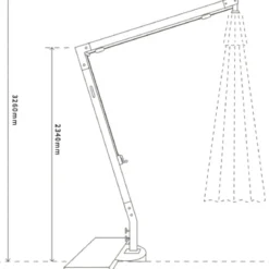 Ombrellone da Giardino Palo Laterale 3x3 m Telo Impermeabile Ecrù