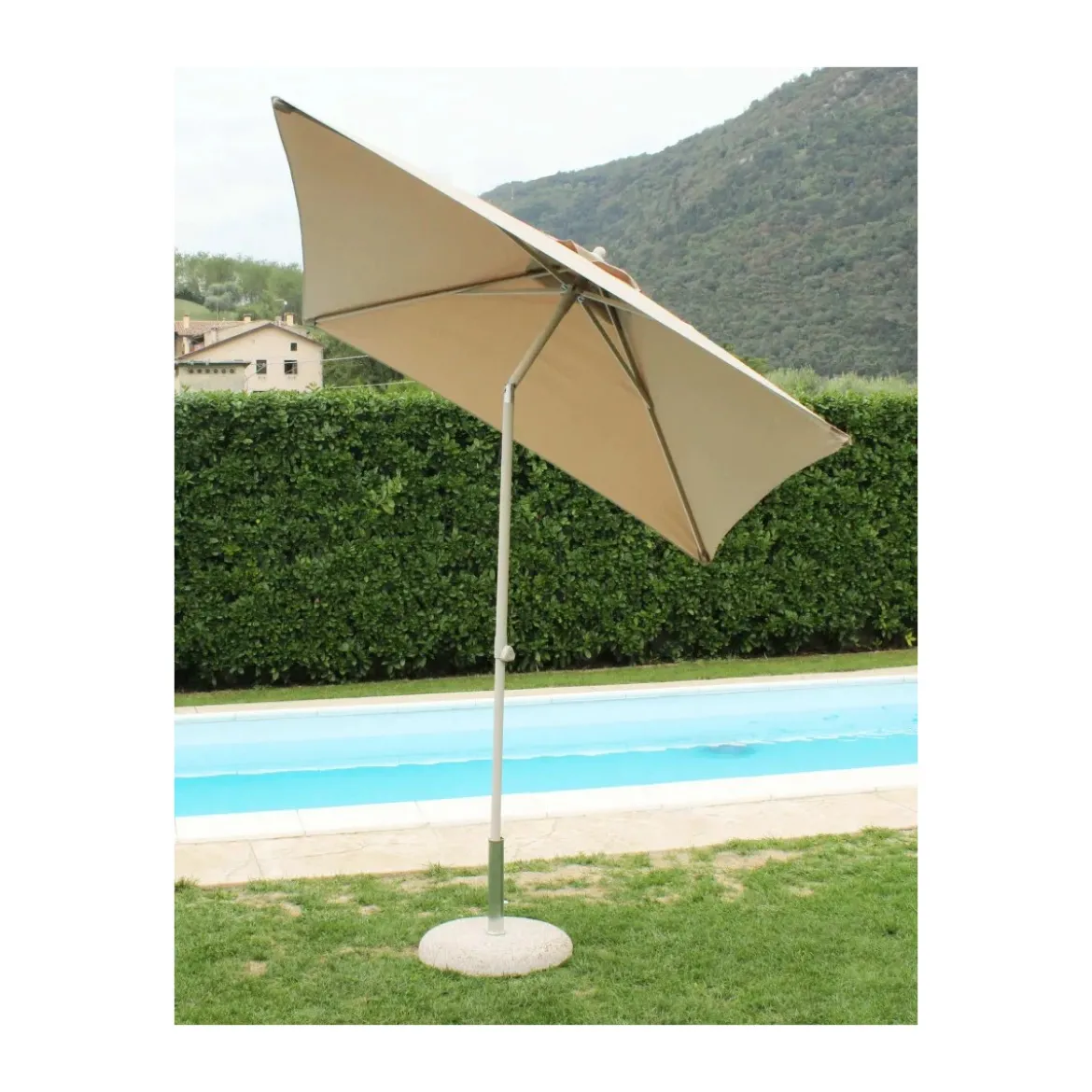 Ombrellone da Giardino Tortora Rettangolare 2x3 Mt Palo Centrale