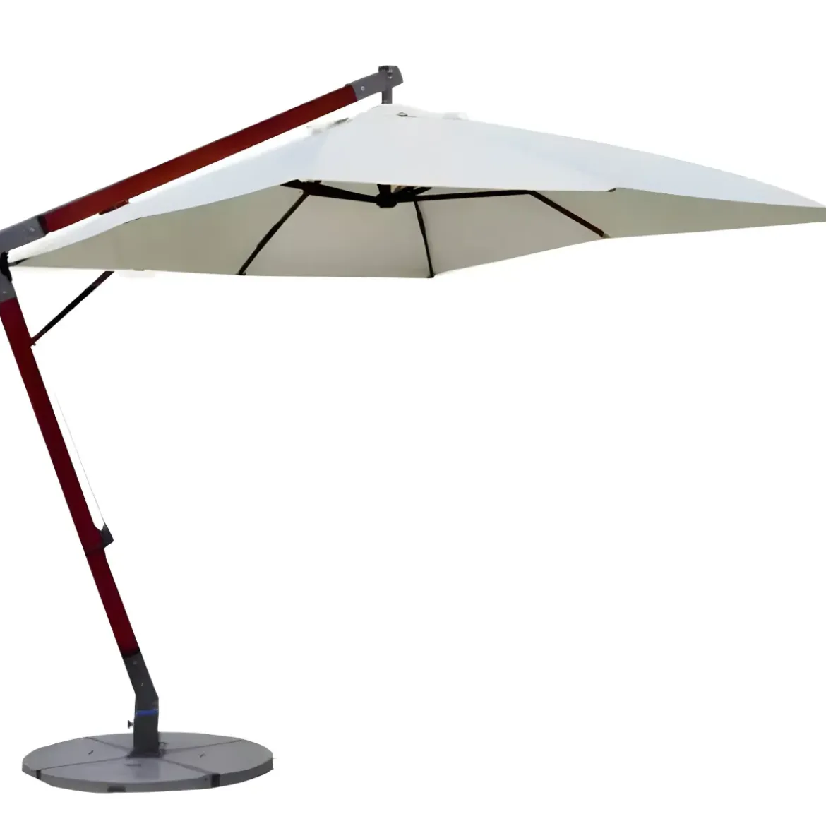 Ombrellone da Giardino 400x300 cm Legno Nyatoh Ecrù Palo Laterale