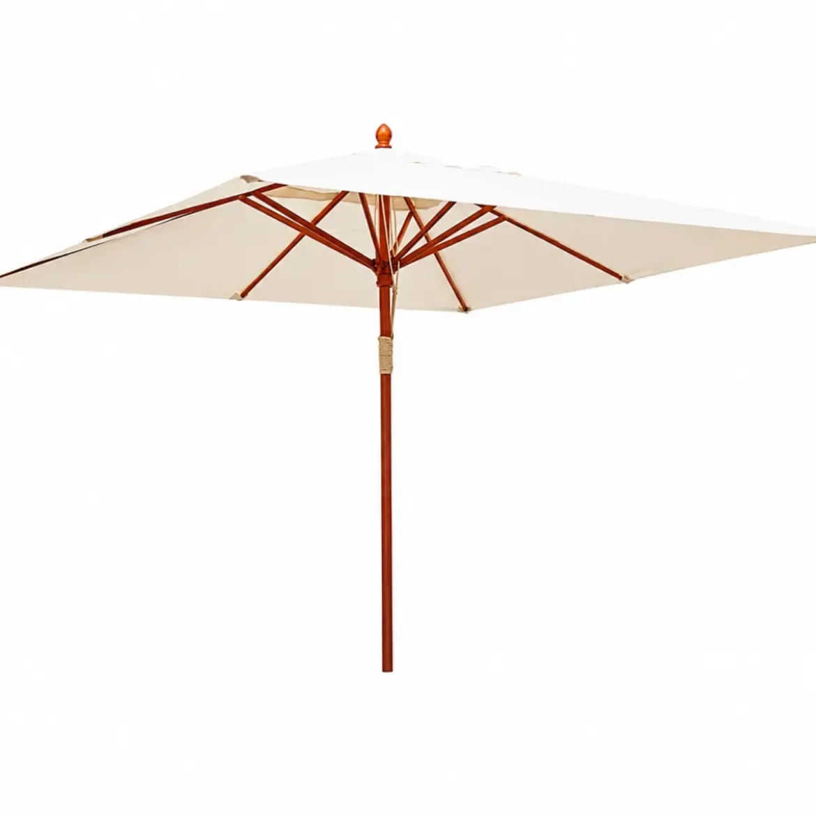 Ombrellone da Giardino 4x3 Metri in Legno Palo Centrale Telo Ecru Professionale