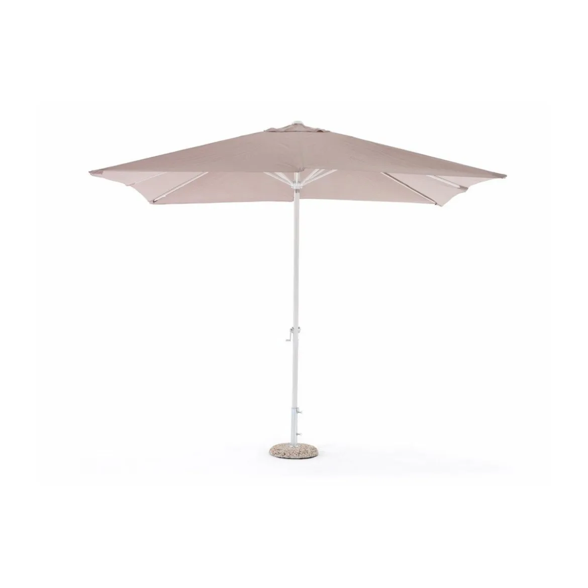 Ombrellone da Giardino 3x3 Metri Manovella Telo 180gr Quadrato Grigio Antivento