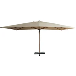 Ombrellone Decentrato Girevole Sabbia 3x4 da Giardino Effetto Legno