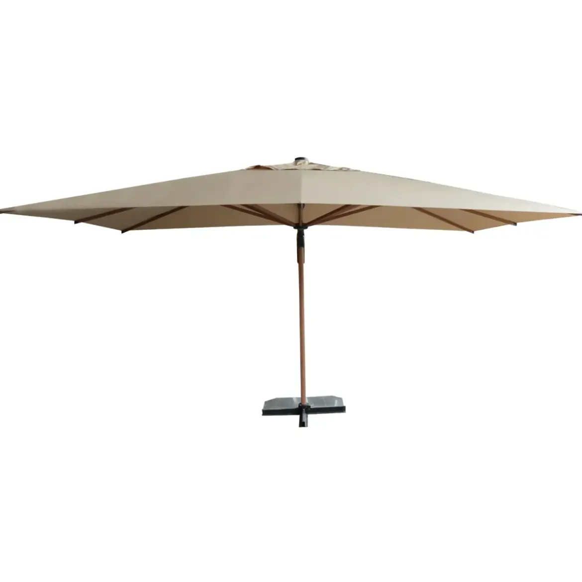 Ombrellone Decentrato Girevole Sabbia 3x4 da Giardino Effetto Legno