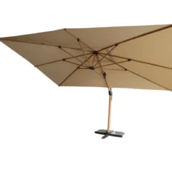 Ombrellone Decentrato 3x3 Girevole Sabbia da Giardino Effetto Legno