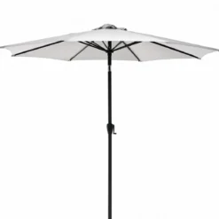 Ombrellone Grigio 3 Metri da Giardino Rotondo Antivento Palo Centrale Terrazzo