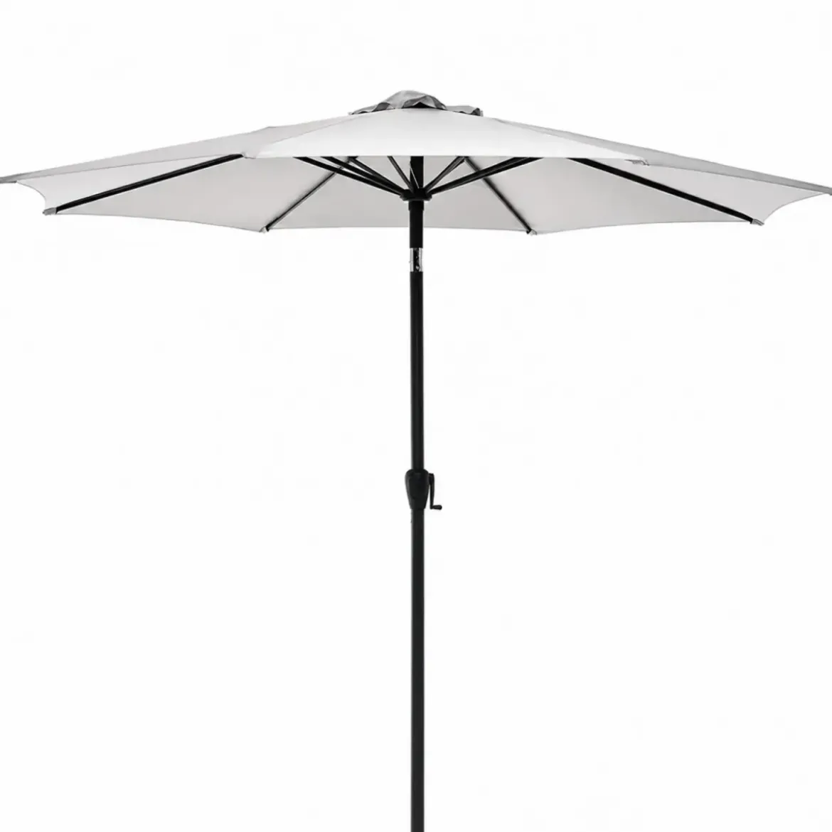 Ombrellone Grigio 3 Metri da Giardino Rotondo Antivento Palo Centrale Terrazzo