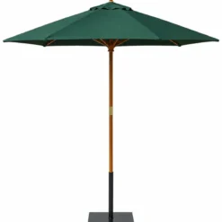 Ombrellone in Legno 2.5 mt Rotondo Verde Palo centrale da Giardino Terrazzo