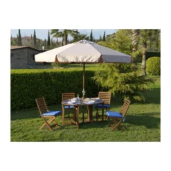Ombrellone in Legno 2x3 Palo Centrale Rettangolare da Giardino Terrazzo Tavolo