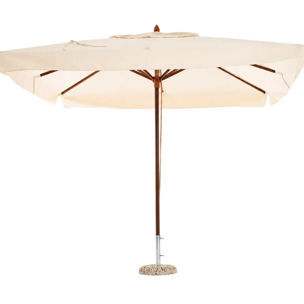 Ombrellone in Legno 3x3 Palo Centrale Telo Ecru Idrorepellente Quadrato Giardino