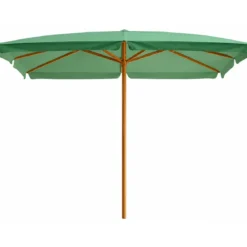 Ombrellone in Legno 2x3 Verde Palo Centrale da Giardino Rettangolare
