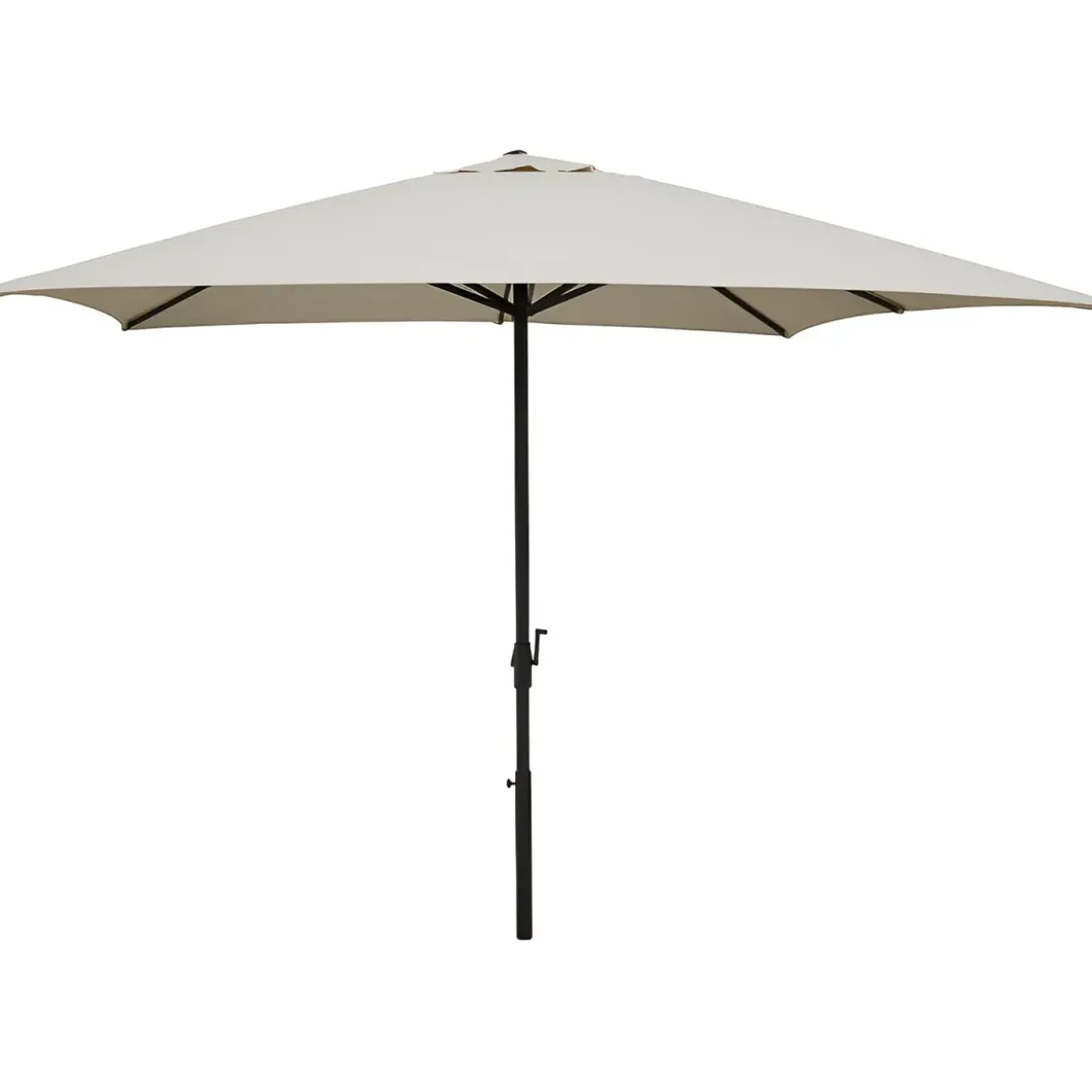 Ombrellone in Metallo Tondo 300 cm Telo Beige Palo Grigio Manovella