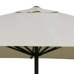 Ombrellone in Metallo 300x300 cm con Telo Beige Resistente da Esterno
