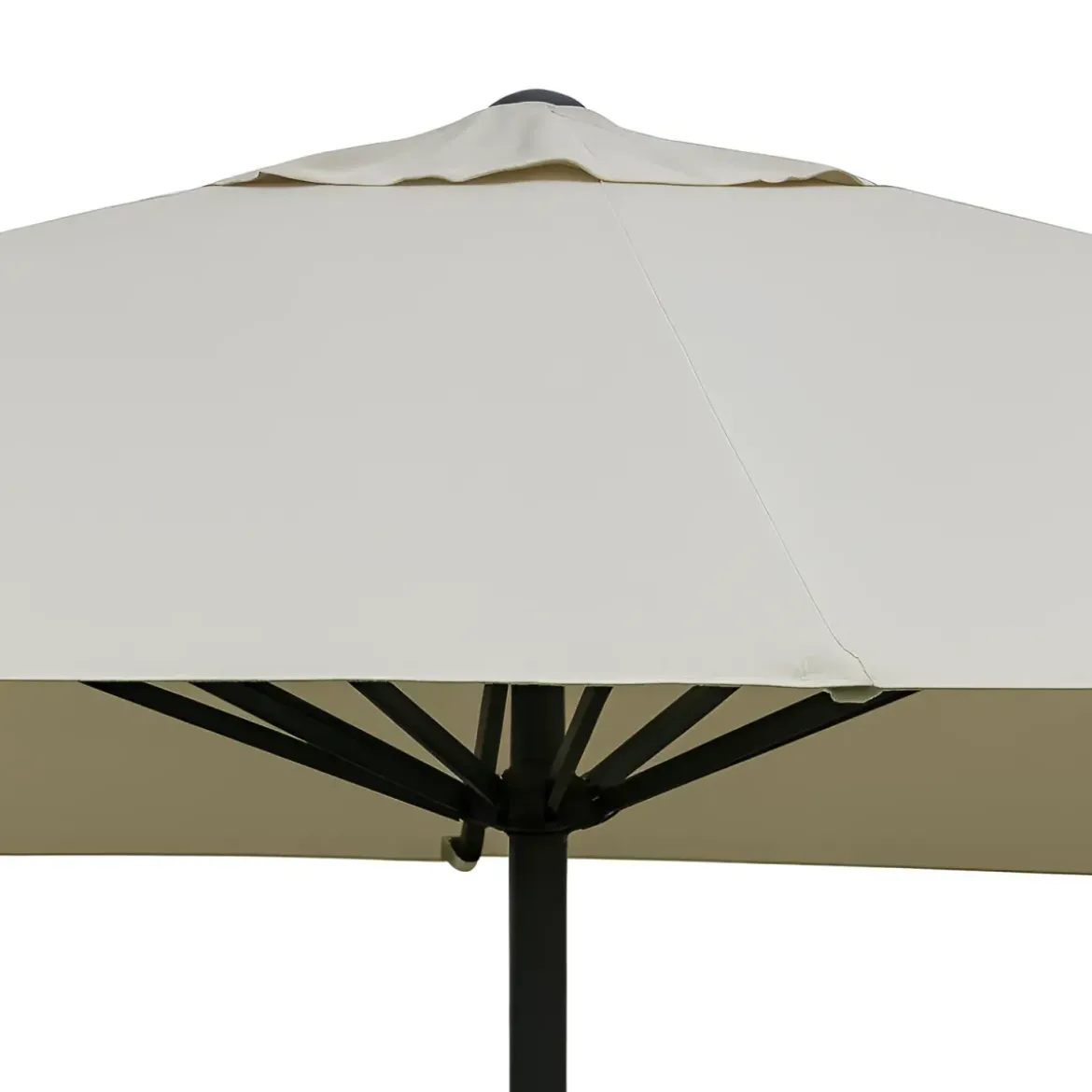 Ombrellone in Metallo 300x300 cm con Telo Beige Resistente da Esterno