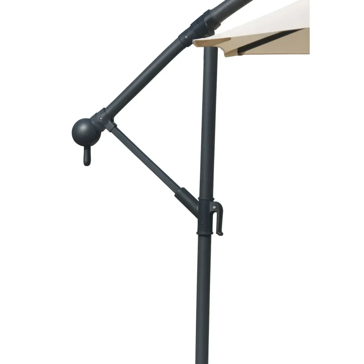 Ombrellone Laterale 300 cm Ecru Palo in Metallo Grigio Regolabile
