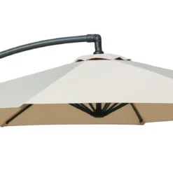 Ombrellone Laterale 300 cm Ecru Palo in Metallo Grigio Regolabile