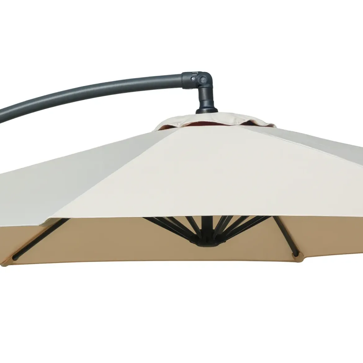 Ombrellone Laterale 300 cm Ecru Palo in Metallo Grigio Regolabile