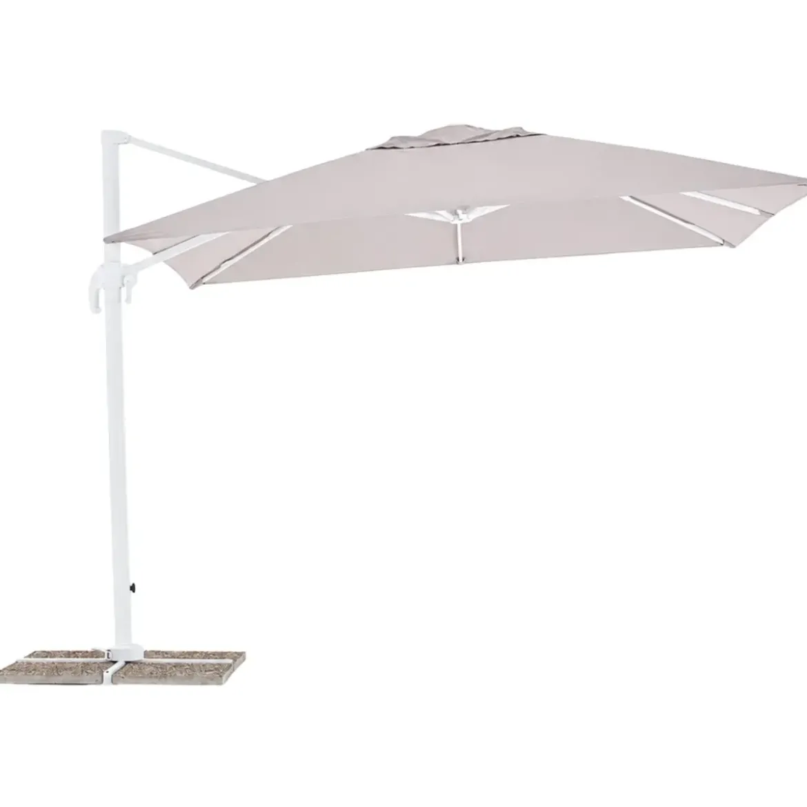 Ombrellone Palo Decentrato 3x4 Grigio da Giardino Antivento in Alluminio Esterno