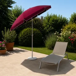 Ombrellone per Giardino Bordeaux 2,4x2,4 m Alluminio Inclinabile Sacca