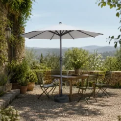 Ombrellone per Giardino 250x250 cm con Palo Centrale Bianco Alluminio