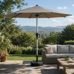 Ombrellone per Giardino 250x250 cm con Palo Centrale Sabbia Alluminio