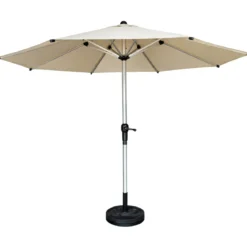 Ombrellone per Giardino 3x3 m con Palo Centrale Beige Alluminio