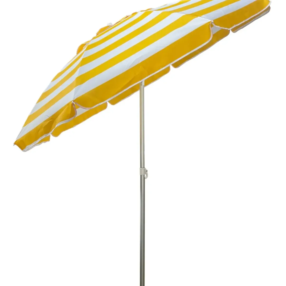 Ombrellone per Giardino 2x2 m Inclinabile Giallo Bianco Sacca Tessuto