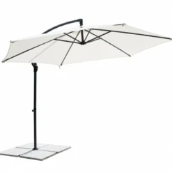 Ombrellone per Giardino 3x3 m Palo Laterale Bianco Antracite