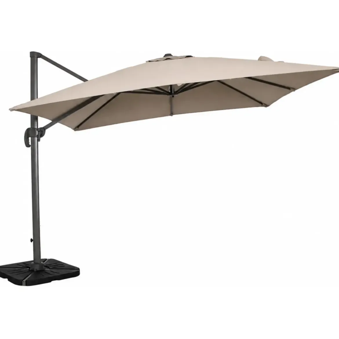 Ombrellone per Giardino 3x3 m Palo Laterale Tortora Base a Crociera