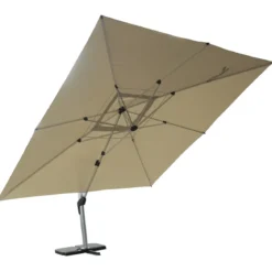 Ombrellone per Giardino 4x4 Palo Decentrato Alluminio Beige Antivento