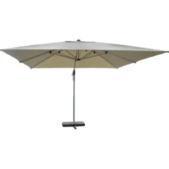 Ombrellone per Giardino 4x4 Palo Decentrato Alluminio Beige Antivento