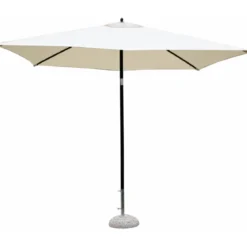 Ombrellone per Giardino 2x2 Quadrato Palo Centrale Ecrù Alluminio